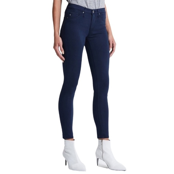 Ag Adriano Goldschmied Pants - Adriano Goldschmeid Night Blue Feather Corduroy Super Skinny Leggings Pants